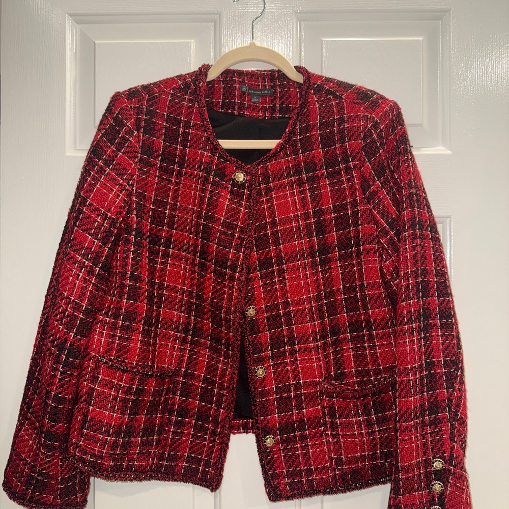 Plaid Red Women's Blazer